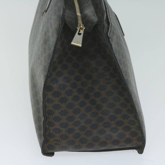 CELINE Macadam Canvas Hand Bag PVC Brown Black Auth 64827 - Picture 4 of 16
